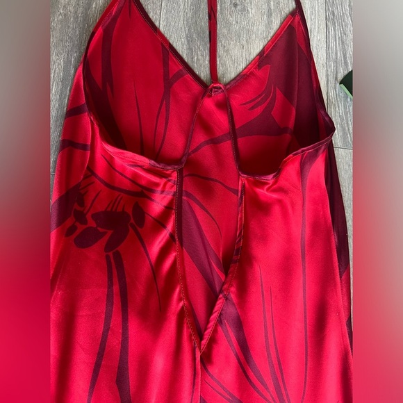 VTG Victorias Secret Floral Charmeuse Silk Full Length Slip Dress Cut Out Back S - Picture 11 of 16